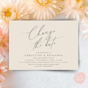Change the date, Save our new wedding date card