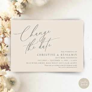 Change the date, Save our new wedding date card