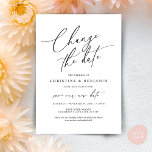 Change the date, Save our new wedding date card<br><div class="desc">This is the Wedding party invitation Rescheduled,  save our new date (postponed / postponement) card (Change the date),  in the modern minimal simple clean romantic black and white design themed. It is the perfect way to make the event reschedule announcement to your friends and family.</div>
