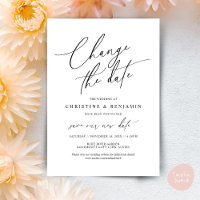 Change the date, Save our new wedding date card