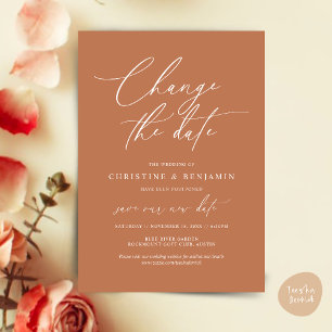 Change the date, Save our new wedding date card