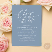 Change the date, Save our new wedding date card