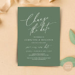 Change the date, Save our new wedding date card<br><div class="desc">This is the Wedding party invitation Rescheduled,  save our new date (postponed / postponement) card (Change the date),  in the modern minimal simple clean romantic sage green design themed. It is the perfect way to make the event reschedule announcement to your friends and family.</div>