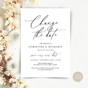 Change the date, Save our new wedding date card