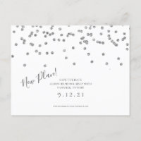 Change the Date Save the Date Silver Glitter