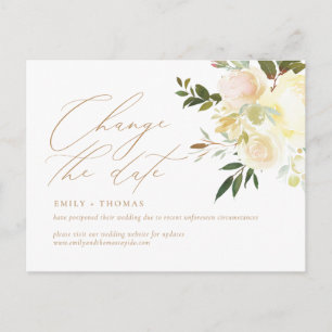 Change the Date Script Elegant Watercolor Floral Postcard