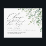 Change the Date Script Eucalyptus Watercolor Postcard<br><div class="desc">Update your guests with the details for your rescheduled or postponed event with this minimalist and modern postcard featuring modern calligraphy script and watercolor eucalyptus. Please stop by my shop to see more like this.</div>