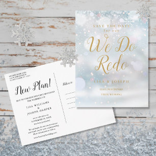 Change the Date We Do Redo New Plan Winter  Postcard