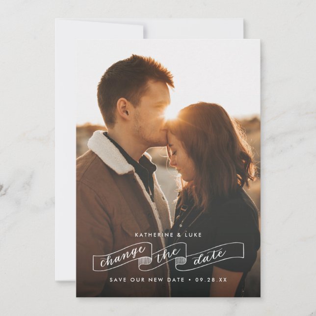Change the Date Wedding Postponement Announcement (Front)