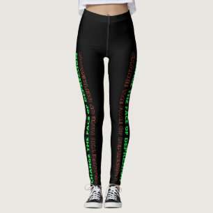 Change the Face of Depression Green and Orange  Leggings