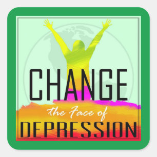 Change the Face of Depression official Logo  Square Sticker