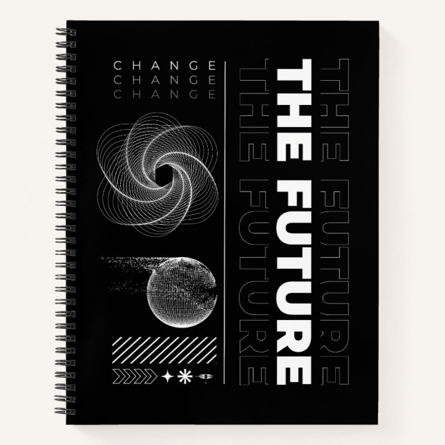 Change the Future Abstract Typography Streetwear Notebook (Front)