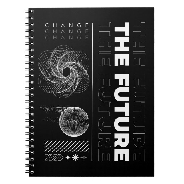 Change the Future Abstract Typography Streetwear Notebook (Front)