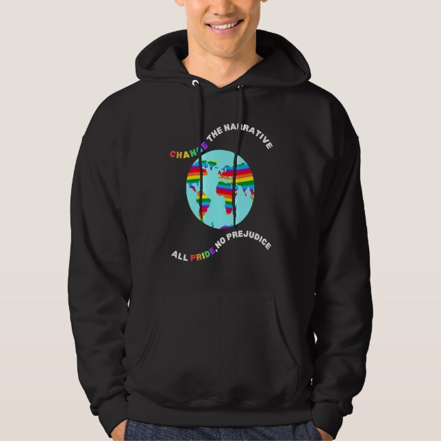 Change The Narrative No Pride No Prejudice Gay Ear Hoodie (Front)