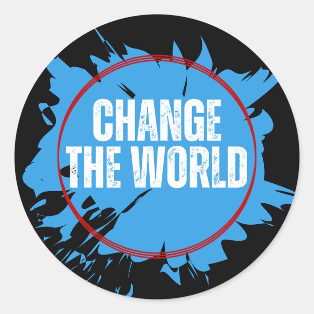 Change the World Classic Round Sticker (Front)