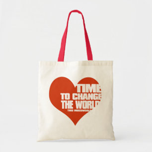 change the world, heart tote bag