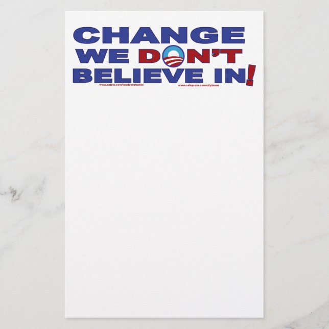 Change-we-don't-believe-in Stationery (Front)
