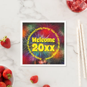Change Year Edit Text Add Name New Year 20xx Napkin
