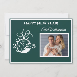 Change Year Happy New Year's 4 Photo Clock Card