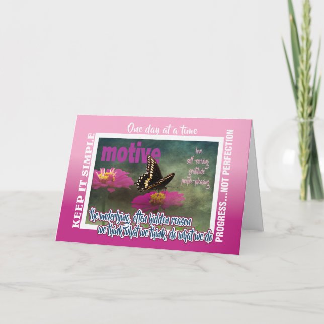  changeable date anniversary recovery slogan  card (Front)
