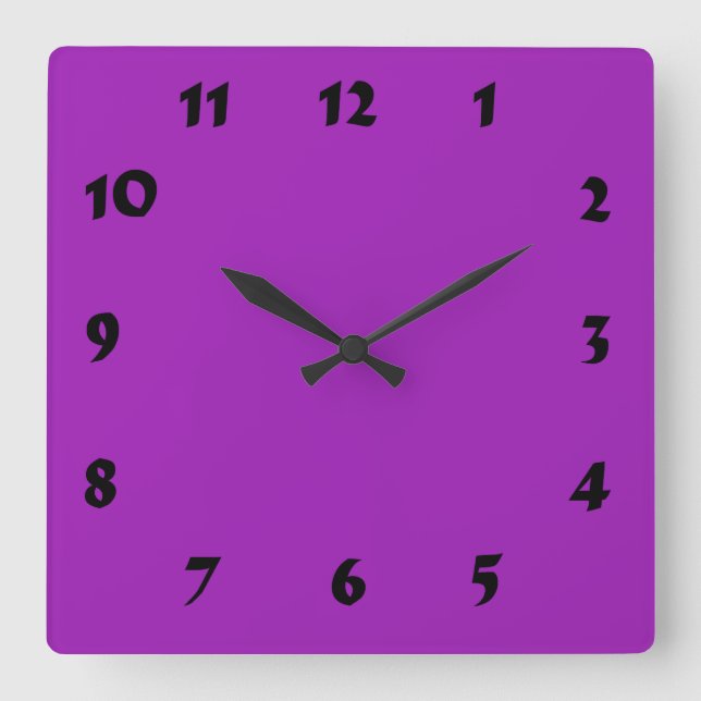 Changeable Numbered Bright Lavender Clock (Front)