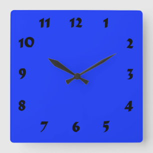 Changeable Numbered Bright Neon Blue Clock
