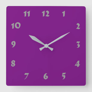 Changeable Numbered Dark Purple Clock