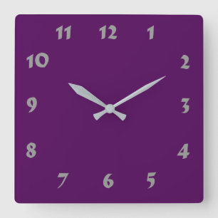 Changeable Numbered Dark Purple Clock
