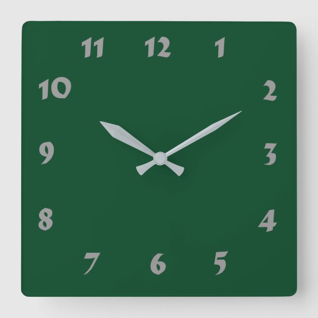 Changeable Numbered Evergreen Green Clock (Front)