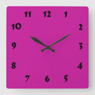 Changeable Numbered Hot Pink Clock