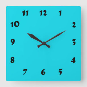 Changeable Numbered Light Teal Clock