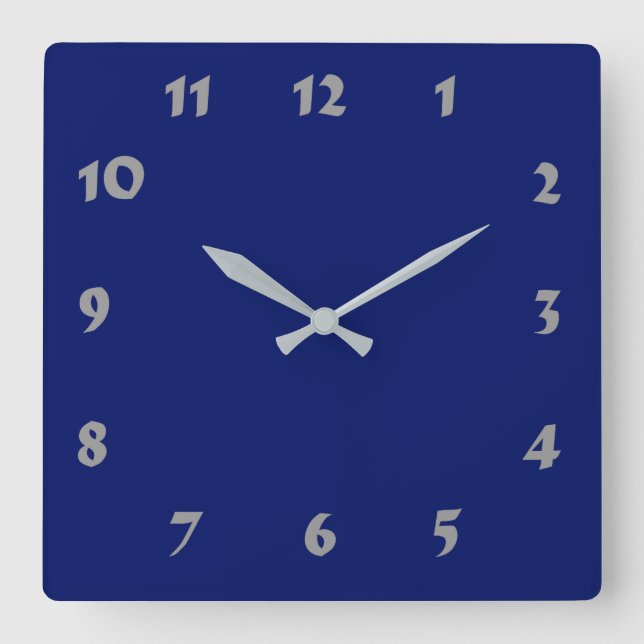 Changeable Numbered Navy Blue Clock (Front)