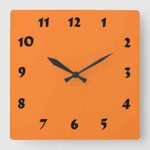 Changeable Numbered Orange Clock