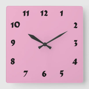 Changeable Numbered Pastel Pink Clock