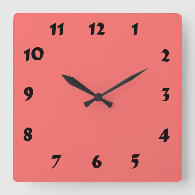 Changeable Numbered Salmon Pink Clock (Front)