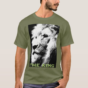 Changeable Text Lion Face Mens Fatigue Green T-Shirt