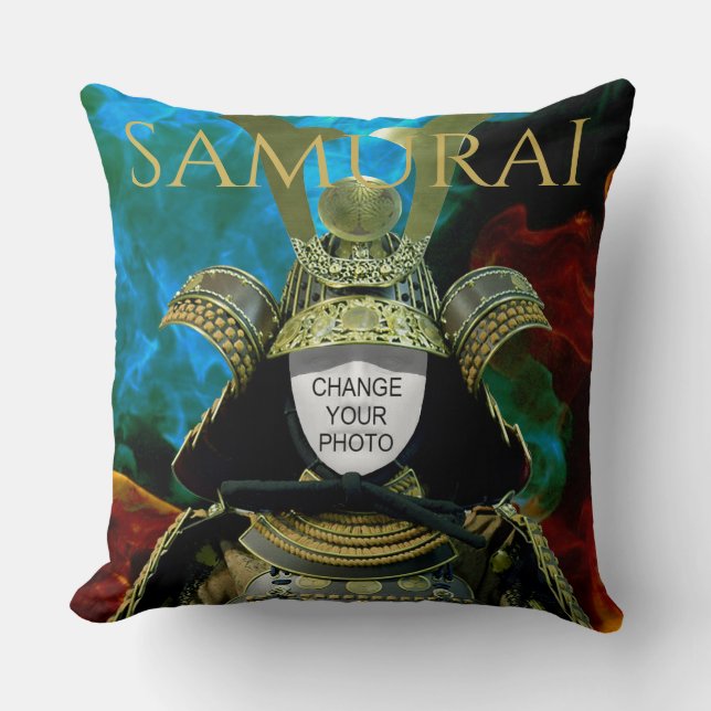 Changeable Your Photo, Samurai Helmet Cushion (Front)