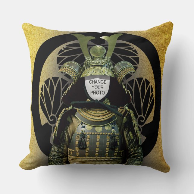 Changeable Your Photo, Samurai Helmet Cushion (Front)