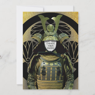 Changeable Your Photo, Samurai Helmet Invitation
