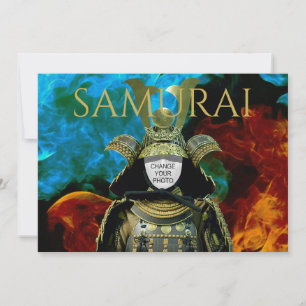 Changeable Your Photo, Samurai Helmet Invitation