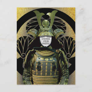 Changeable Your Photo, Samurai Helmet Postcard