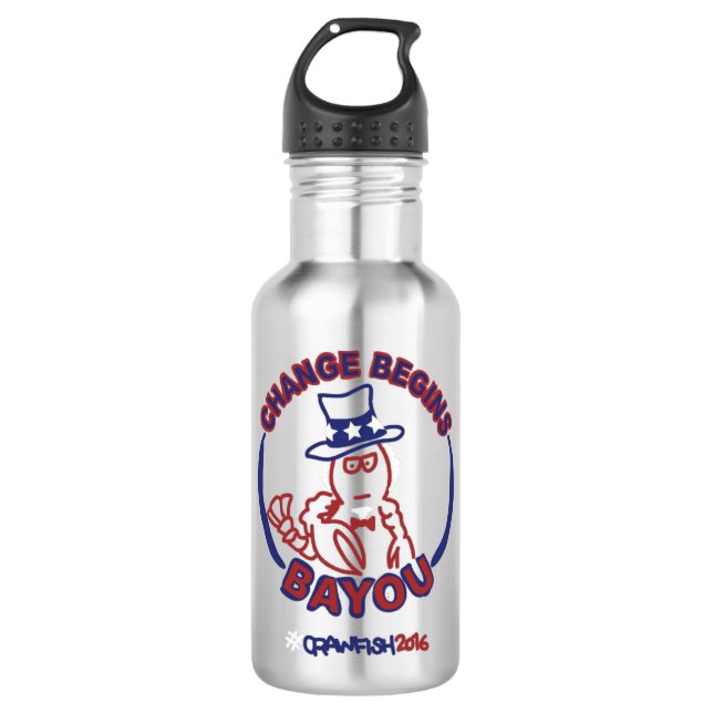 #ChangeBeginsBayou Water Bottle (Front)