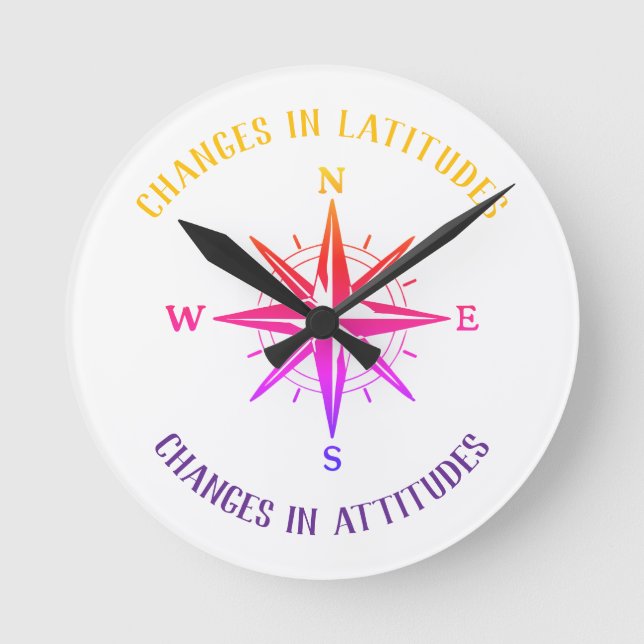 Changes in Latitudes, Changes in Attitudes compass Round Clock (Front)