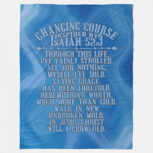 Changing Course Watercolr Blue Sky Fleece Blanket