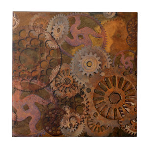 Changing Gear - Steampunk Gears & Cogs Ceramic Tile