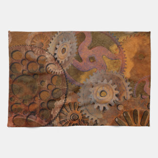 Changing Gear - Steampunk Gears & Cogs Tea Towel