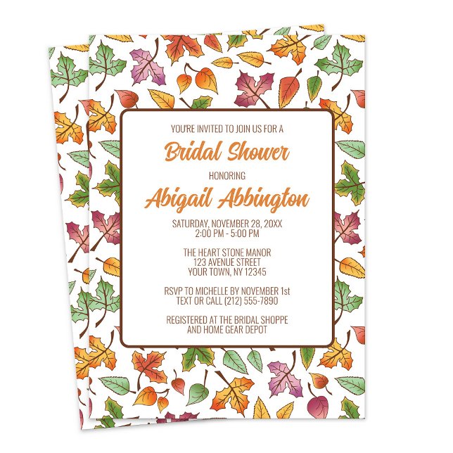 Changing Leaves Fall Bridal Shower Invitation (Changing Leaves Fall Bridal Shower Invitations from Artistically Invited on Zazzle.)
