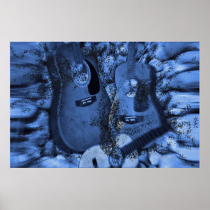 Changing Rock Guitars in the Blue Depths Poster