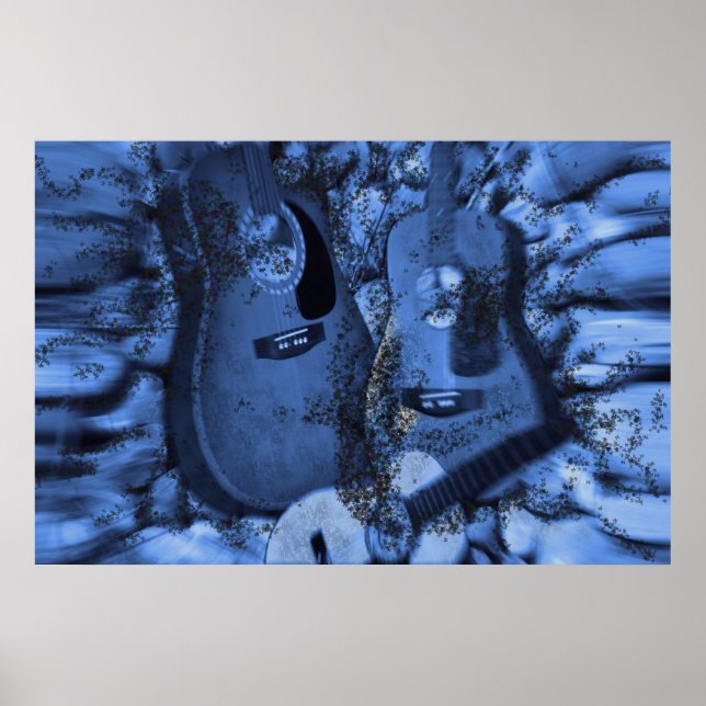 Changing Rock Guitars in the Blue Depths Poster (Front)