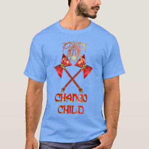 Chango Child Lightning Charged Twin Double Axe Cla T-Shirt